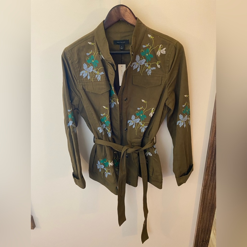 Ann Taylor Floral Belted Jacket